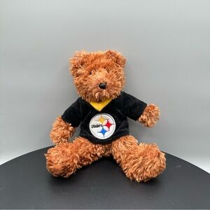 Team Beans Authentic VTG NFL Steelers Bear Stuffed Animal Brown